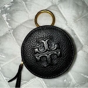 Tory Burch Black Round Leather Bag Charm